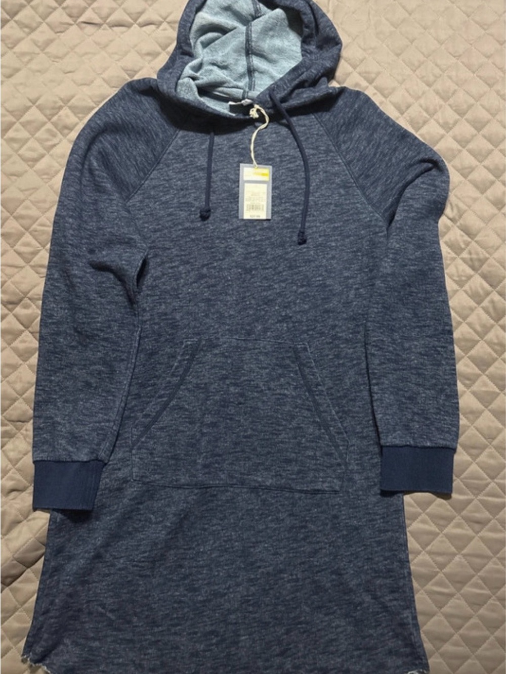 Universal Thread Women's Long Sleeve Hooded Dress in Heather Navy